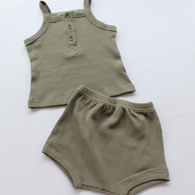 Load image into Gallery viewer, OLIVE SINGLET SET
